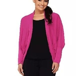 Cee Bee Cheryl Burke Womens 3X Open Front Cocoon Top Red Violet Fuchsia NWOT)